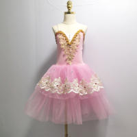 Vestido de Ballet rosa para mujer, vestido romántico largo para niña, ropa de actuación, faldas de danza del vientre de cisne - details 5