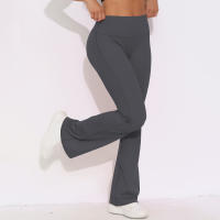 Mallas de Yoga a prueba de sentadillas para mujer, pantalones de Yoga de cintura alta, levantamiento de glúteos, pantalones de tiburón Micro acampanados, pantalones de Yoga ajustados de cintura alta - details 34