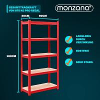Estanterías Metálicas 180x90x40cm 875kg Rojas Estantería para Cargas Pesadas 5 Estantes Taller - details 2