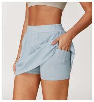 Pantalones cortos deportivos de cintura alta para mujer, faldas deportivas de Yoga Fiess, falda de tenis de Golf para correr de secado rápido, ropa de verano - details 13