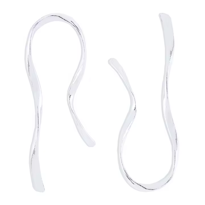Pendientes de metal asimétricos exagerados, pendientes de aleación curvos de nicho retro para mujeres - 1
