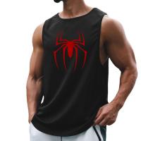 Red Spider Printed Summer Quick Dry Gym Tank Top Mens Bodybuilding Vest Mesh Fitness Sleeveless T Shirt Muscle Workout Clothing - details 2