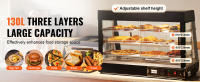 SucceBuy Exhibición de calentador de alimentos comercial de 3 niveles, calentador de exhibición de alimentos de 1500 W con luz, estante ajustable y pantalla de temperatura - details 1