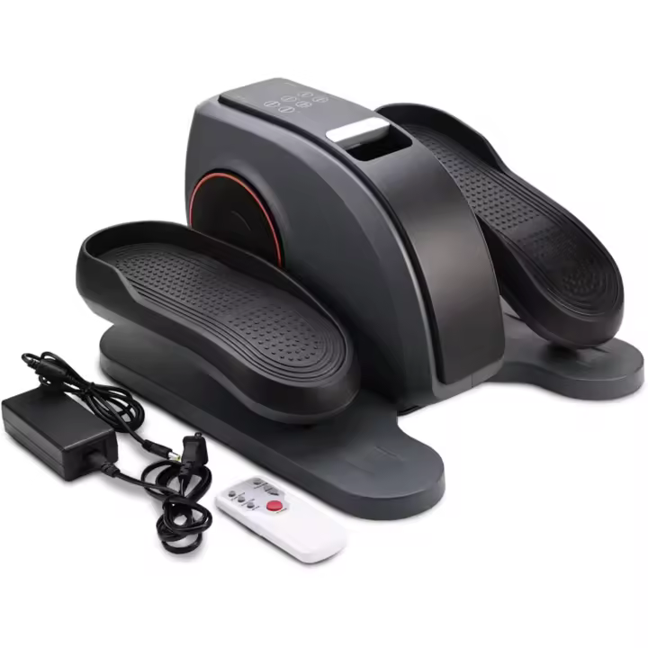 Bicicleta de Fitness Eléctrica Pedales Estáticos, 10 Velocidades, 3 Programas, Antideslizantes, Motor Silencioso, Pantalla LCD, 60w, Resistencia Ajustable - 1