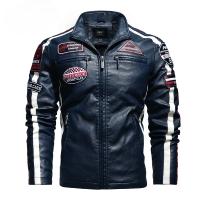 Nuevo traje de carreras de motos de los hombres, de cuero, de lana, delgado, chaqueta oscura, chaqueta de invierno para hombres, chaqueta de choque etiqueta - details 4