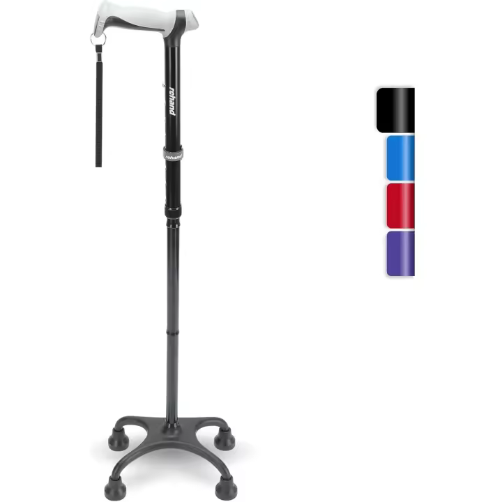 Bastón para caminar con mango ergonómico y elegante base de 4 puntas para mayor estabilidad, bastones ajustables para hombres y mujeres diestros o zurdos y personas mayores - 1