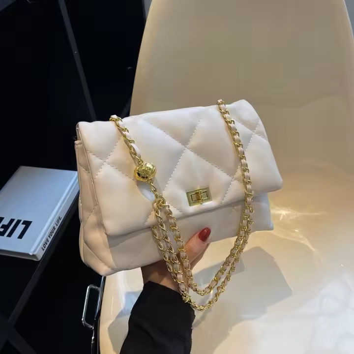 Bolso de cadena de moda con diseño de nicho para mujer 2025 Nuevo bolso cruzado de moda de primavera/verano Bolso cuadrado pequeño de un solo hombro con textura de alta calidad - 1