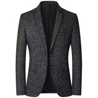 Traje informal de primavera para hombre, chaqueta de negocios de oficina de estilo occidental con solapas de un solo botón, sin planchar, para primavera, 2024 - details 2