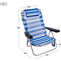 Pack de 2 sillas Plegables multiposición para Playa, jardín, terraza o Camping, 5 Posiciones Diferentes, Medidas 48x46x84 cm, Altura 21 cm, Reforzadas, Incluye asa de Transporte (85479) - details 22