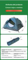 Tienda de campaña 3 personas Automático Deportes al aire libre portatil viajar Protección solar Camping - details 10