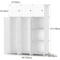 Armario Modular Portátil de 20 Compartimentos Guardarropa para Dormitorio con Barra para Colgar Ropa Compartimentos Más Profundos Aptos para Perchas - details 26