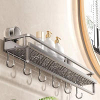 Estante de baño con ventosa de acero al carbono, montaje en pared, estante de almacenamiento para ducha con soporte de carga fuerte, gran capacidad, sin perforación - details 9