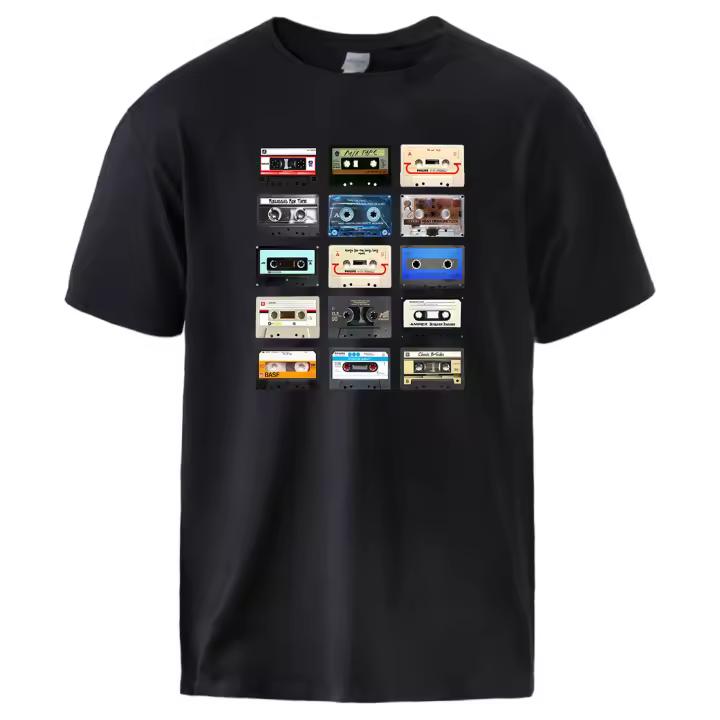 Camisetas con estampado de música clásica para hombre, camisetas transpirables suaves de algodón, ropa informal a la moda que combina con todo, Camiseta clásica Vintage - 1