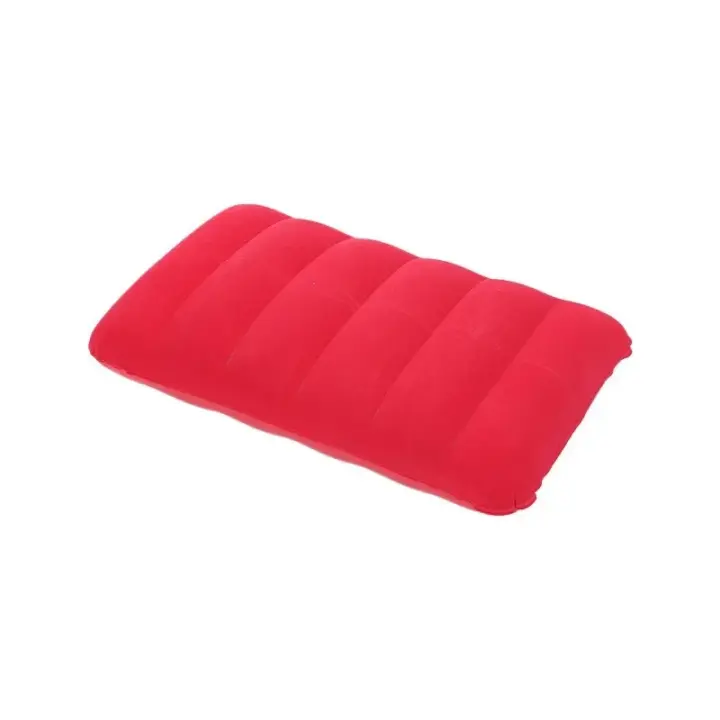 Cojín de aire para acampar al Aire Libre, almohada inflable cuadrada plegable, respaldo de viaje, Avión, Descanso de cabeza Grande, 47x30cm - 1