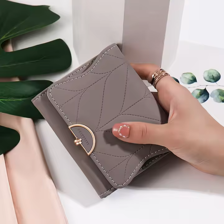 Cartera pequeña para mujer, nuevo diseño de nicho, tarjetero fresco de estilo coreano para estudiante, monedero plegable, Mini - 1