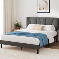 Cama Maya 150x190cm Altura de 30cm Somier con cabeza Somier de láminas de madera Gris Oscuro - details 7