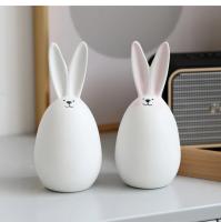 Figuritas de conejo de cerámica Kawaii, escultura de conejo de liebre, adornos de animales de jardín, decoración nórdica de Pascua para el hogar, decoración de la habitación - details 6