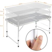 Casaria Aluminio Plegable XXL 4 taburetes Plegables función Maleta Camping Transporte fácil Gris/Blanco jardín - details 1