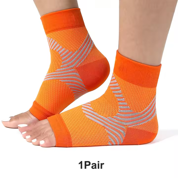 1Pair Ankle Compression Sock Elastic Breathable Ankle Sleeves for Plantar Fasciitis,Heel Pain,Achilles Tendonitis Relief - 1