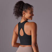 Tops para mujer, Top moldeador de punto de Color sólido, ropa de Yoga recortada en la espalda, deportes, correr, camiseta sin mangas - details 16