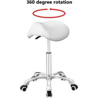Taburete Ajustable Trabajo Taburete con Ruedas para peluquería Cocina Oficina salón de Belleza, Silla giratoria heces (Blanco) - details 4