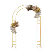 Arco de Boda de Metal de 7.2FT Stand de Fondo de Globo para Fiesta de Jardín y Ceremonia de Cumpleaños (Oro) - details 2
