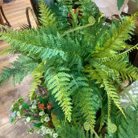 Helecho de Boston, flor artificial de 56 cm, planta de plástico verde, hojas hechas a mano, flor falsa, decoración del hogar de jardín, boda - details 9