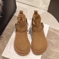 Nuevas botas planas casuales retro con hebilla de cinturón - details 21