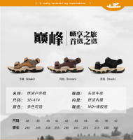 Sandalias de piel de vaca de primera capa para exteriores, sandalias de senderismo de verano, zapatos de playa con punta abierta - details 2