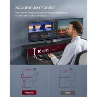 Escritorio de Juegos con Luces LED y Enchufes Mesa de Oficina Dormitorio para 2 Monitores - details 38