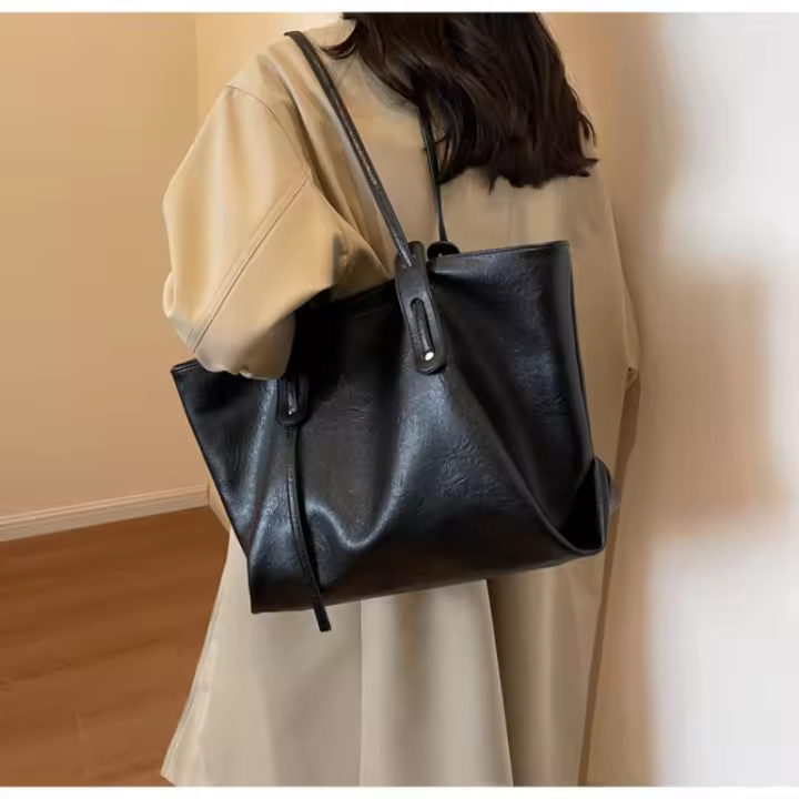 Bolso retro premium de gran capacidad, bolso de hombro simple explosivo para mujer, bolso de mano para las axilas del viajero. - 1