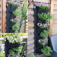 Bolsa vertical de fieltro montada en la pared, contenedor para cultivo de flores y verduras, máquina para plantar jardín interior y exterior, 6 bolsillos, - details 12