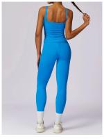 Conjunto de Yoga de 2 Piezas para Mujer Pantalones de Alta Cintura con Talle en la Articulación y Sujetador Cortado para Gimnasio Ropa de Entrenamiento de Primavera/Verano Material Exterior de Nylon - details 3