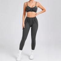 Conjuntos de Yoga con correas desnudas para mujer, sujetador deportivo a prueba de sentadillas, mallas de entrenamiento de cintura alta, pantalones de Fitness, traje de ropa activa para mujer XP81 - details 2