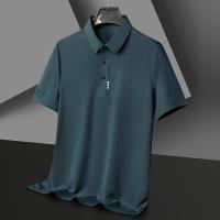 Polo de manga corta de Color sólido para hombre, Top elástico cómodo y transpirable, recién llegados, estilo informal de negocios - details 6