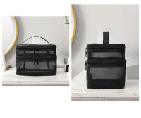 Bolsa de Viaje para Cosméticos y Cuidado de la Piel Organizador de Maquillaje en Malla Contenedor de Plástico para Mujeres y Hombres Bolsa de Baño Estilo Casual con Cierre de Cremallera - details 10