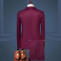 Conjunto de Pantalones y Abrigo para Hombre Traje de Negocios Ajustado de Manga Larga con Correa y Botones Únicos - details 11