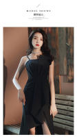 【1748 personas elogiaron】 Mini vestido negro francés nuevo de alta gama para adultos con temperamento de banquete de alta sociedad - details 8