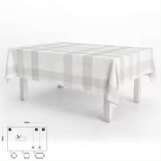 Oryx Mantel Antimanchas Hule Rectangular 140 X 250 Cm Cuadros Beige - Impermeable y Antideslizante - 1