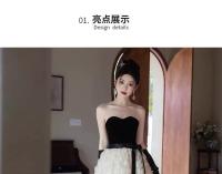 Vestido de Princesa Fugitiva de Estilo Occidental de Alta Gama Elegante Disfraz de Aniversario para Mujeres Moda Femenina - details 1