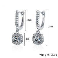 Moissanita HIE de 2 quilates para mujer, diamantes hechos en laboratorio, plata pura, pendientes, joyas exquisitas - details 0