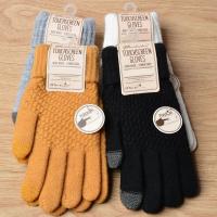 Guante de punto de lana cálido para teléfono móvil, guantes de punto para pantalla táctil, dedo completo, guante de ganchillo fe - details 9