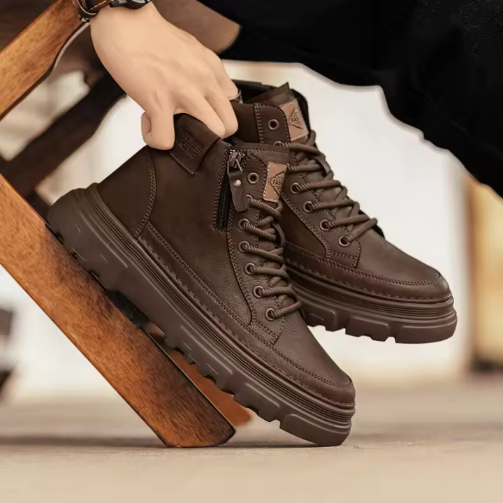 Deportes de montañismo de caña alta zapatos de tablero casuales retro de suela gruesa resistente al desgaste - 1