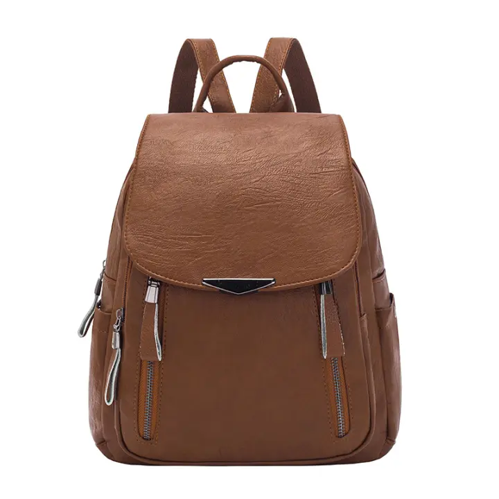 Mochila antirrobo de cuero suave para mujer, bolsos escolares de gran capacidad, bolsos de viaje, diseñador de lujo, moda - 1