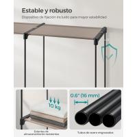 Armario de Ropa, Perchero, Burro Ropa, 124 x 43 x 182 cm, 2 Secciones para Colgar, con Compartimentos, Gran Capacidad, para Dormitorio, Salón, Lavandería, Topo RYG026R02 - details 41