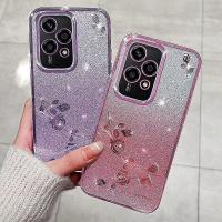 Funda para Honor 200 Lite de TPU con purpurina, diseño floral bonito. - details 2