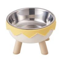 Cuenco de agua para comida de gato con forma de cáscara de huevo, antideslizante, antivómitos, de acero inoxidable, antivuelco con soporte - details 2
