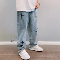 Pantalones Vaqueros Estampados para Hombre Ropa Nueva, Pantalones Vaqueros Holgados de Pierna Ancha, Moda Coreana, Drapados, Rectos, Informales, Sueltos - details 11