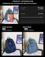 Nueva moda simple tendencia mochila de gran capacidad bolsa de mezclilla duradera universidad escuela secundaria junior escuela secundaria bolsa de estudiante - details 2