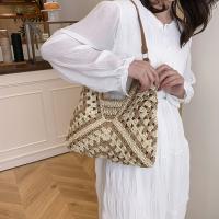 Bolso de ganchillo de paja de verano a la moda, bolso de hombro tejido para ocio en la playa, bolsos de mujer informales para vacaciones, señoras/niñas - details 16